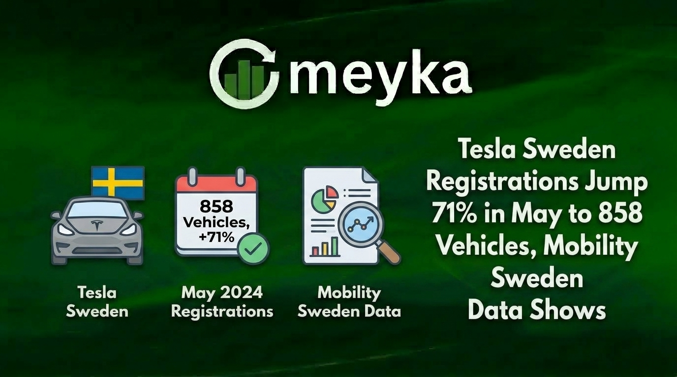 Tesla Sweden Registrations Jump 71% in May to 858 Vehicles, Mobility Sweden Data Shows