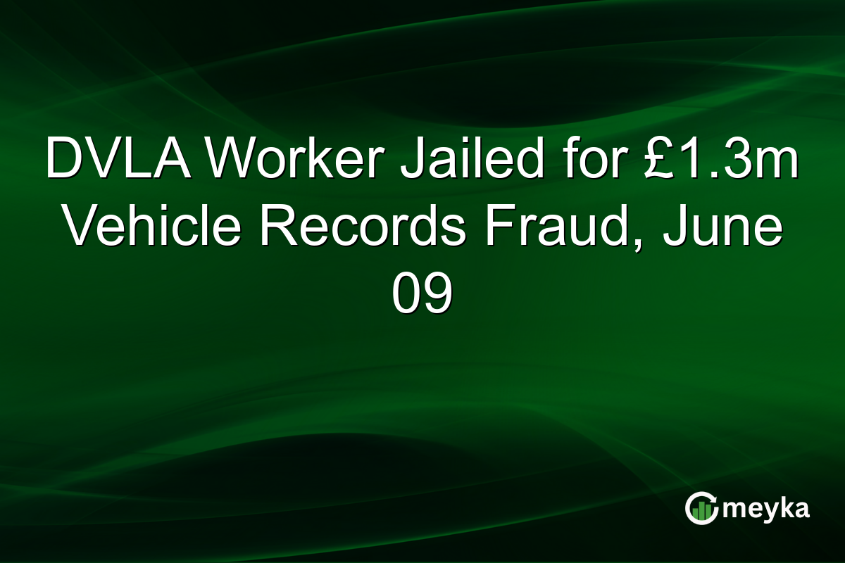 DVLA Worker Jailed for £1.3m Vehicle Records Fraud, June 09