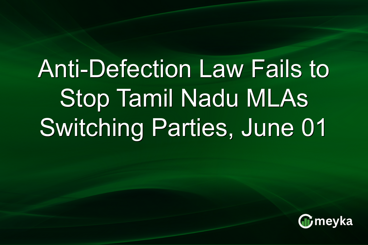 Anti-Defection Law Fails to Stop Tamil Nadu MLAs Switching Parties, June 01