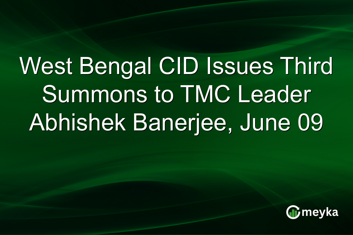 West Bengal CID Issues Third Summons to TMC Leader Abhishek Banerjee, June 09