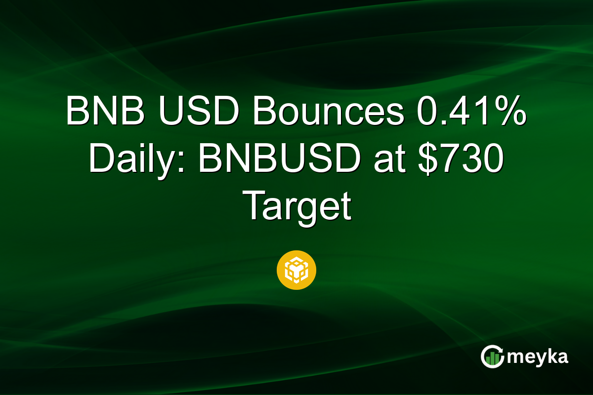BNB USD Bounces 0.41% Daily: BNBUSD at $730 Target