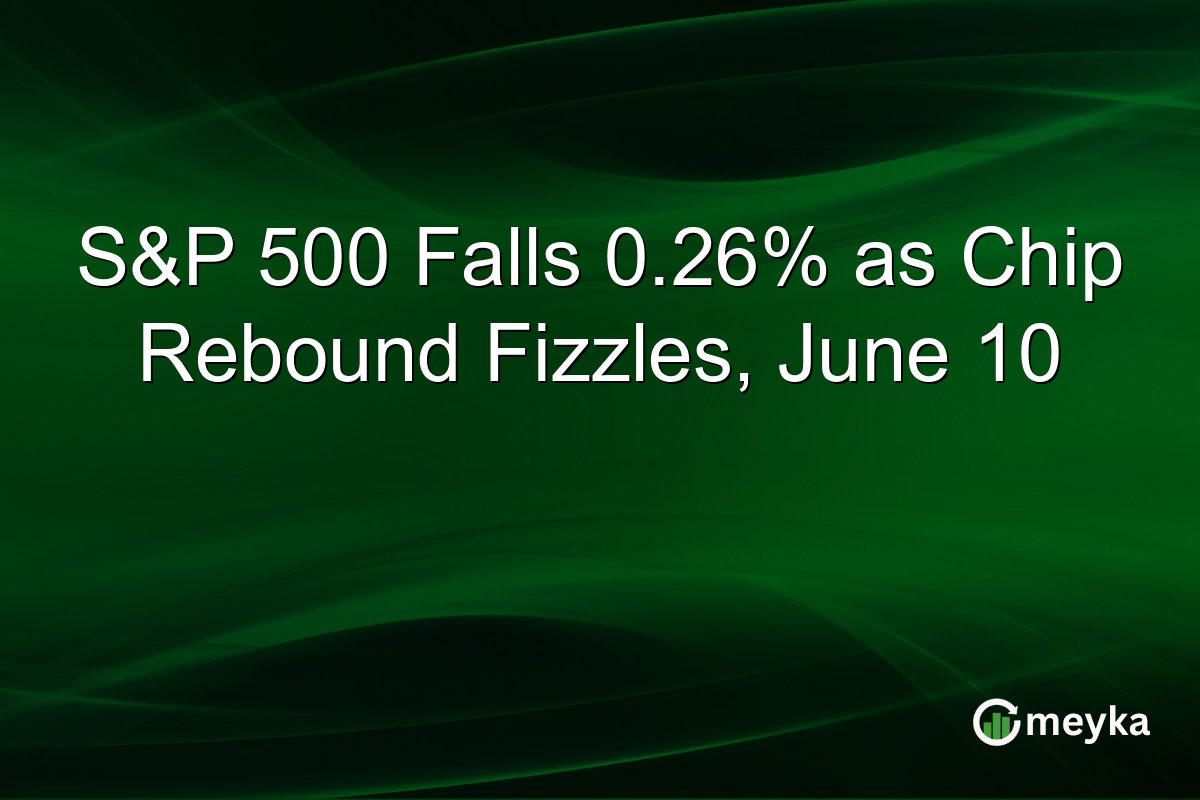 S&P 500 Falls 0.26% as Chip Rebound Fizzles, June 10
