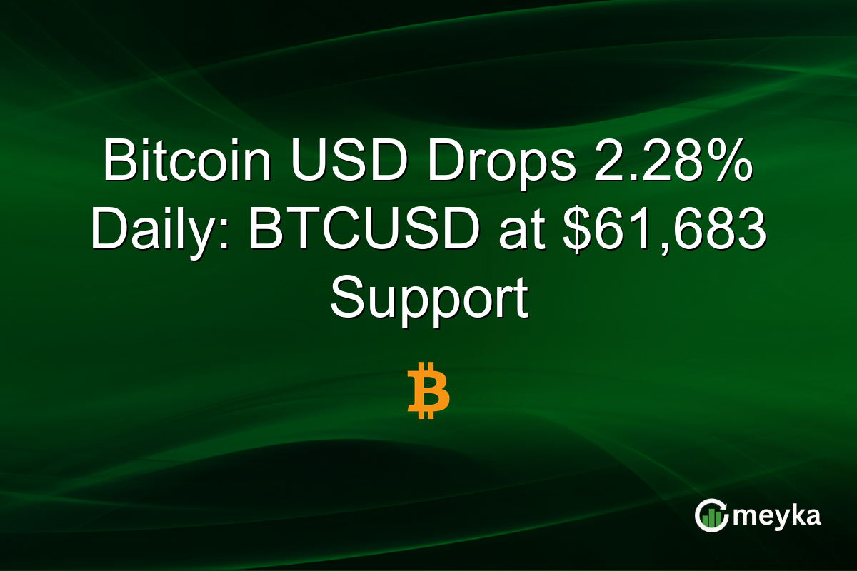 Bitcoin USD Drops 2.28% Daily: BTCUSD at $61,683 Support