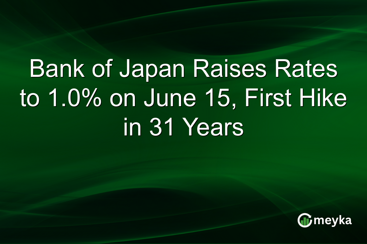 Bank of Japan Raises Rates to 1.0% on June 15, First Hike in 31 Years
