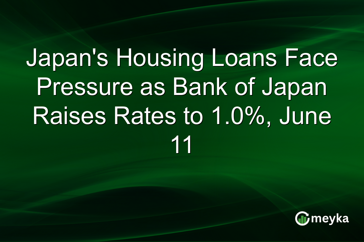 Japan’s Housing Loans Face Pressure as Bank of Japan Raises Rates to 1.0%, June 11