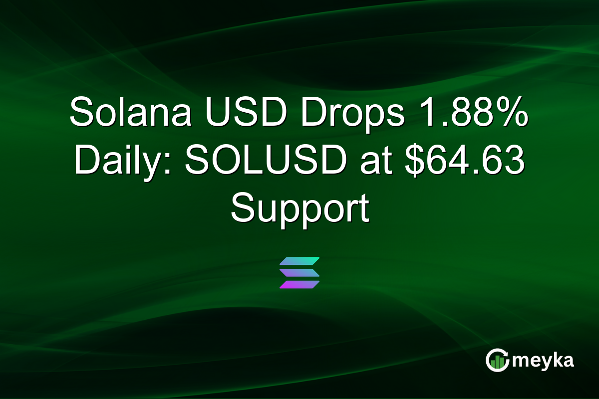 Solana USD Drops 1.88% Daily: SOLUSD at $64.63 Support