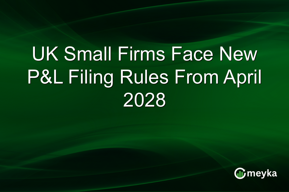 UK Small Firms Face New P&L Filing Rules From April 2028