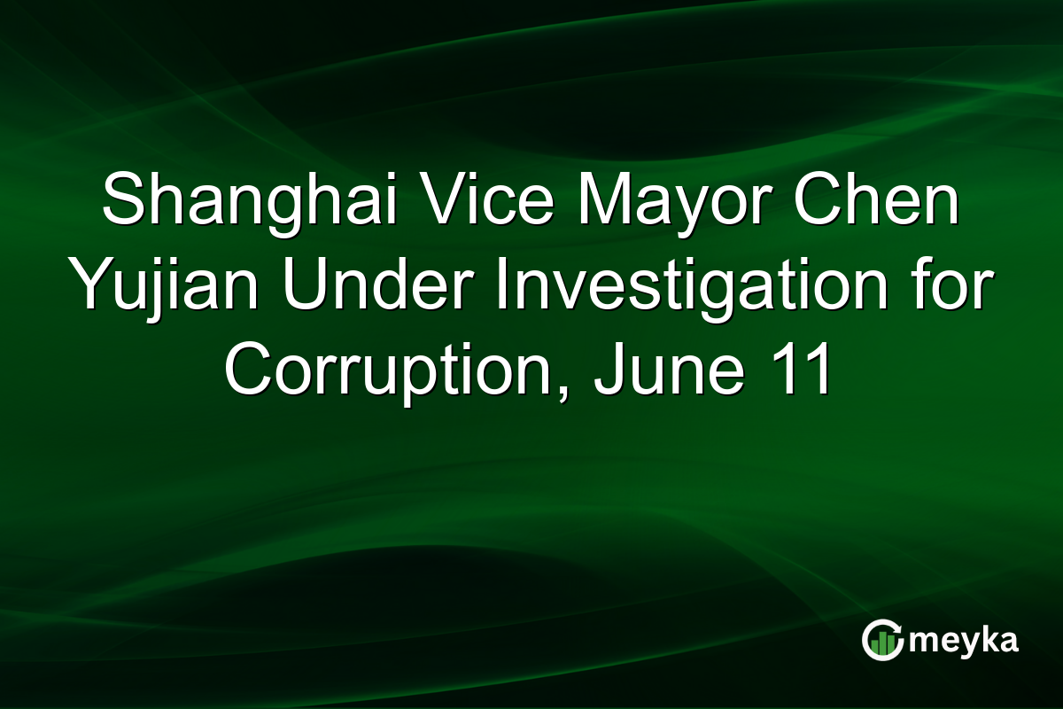 Shanghai Vice Mayor Chen Yujian Under Investigation for Corruption, June 11