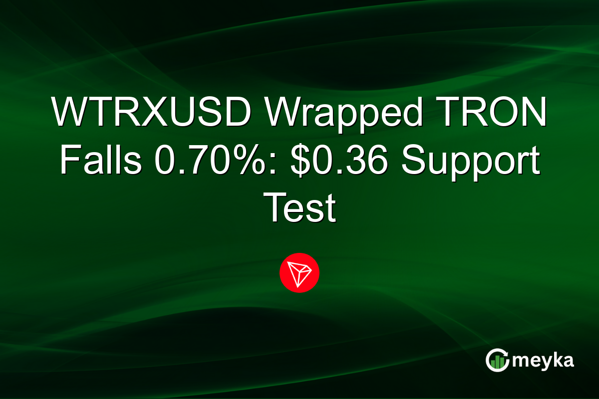 WTRXUSD Wrapped TRON Falls 0.70%: $0.36 Support Test