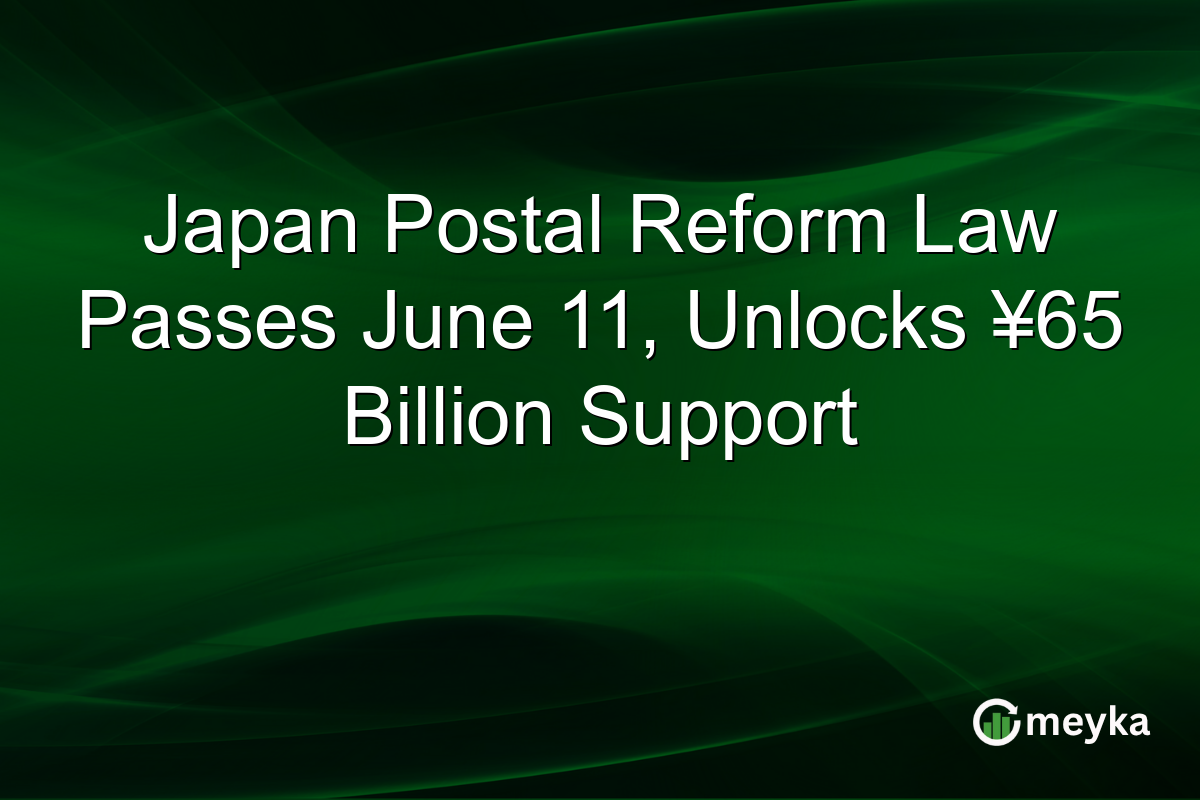 Japan Postal Reform Law Passes June 11, Unlocks ¥65 Billion Support