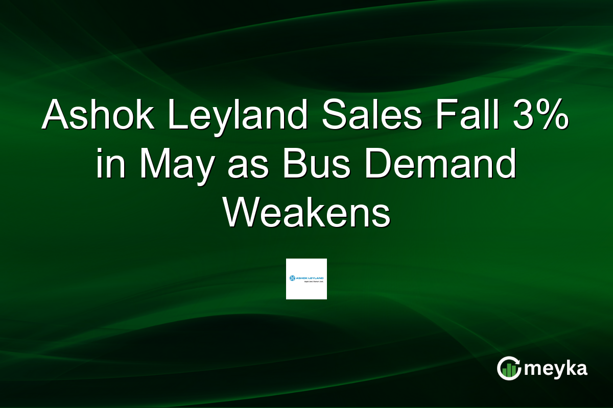 Ashok Leyland Sales Fall 3% in May as Bus Demand Weakens