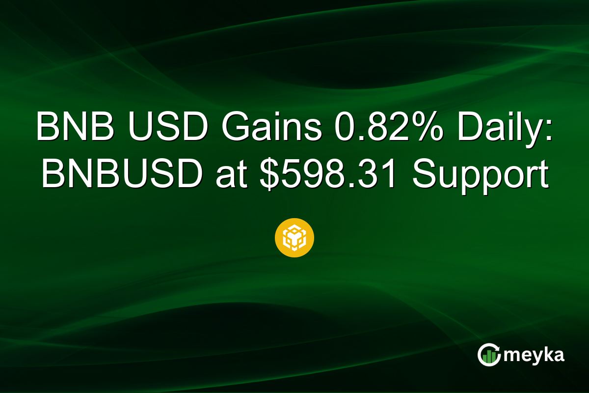 BNB USD Gains 0.82% Daily: BNBUSD at $598.31 Support