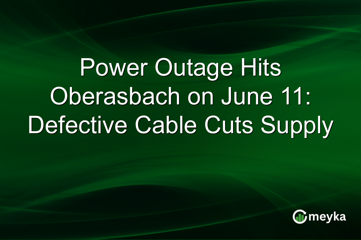 Power Outage Hits Oberasbach on June 11: Defective Cable Cuts Supply