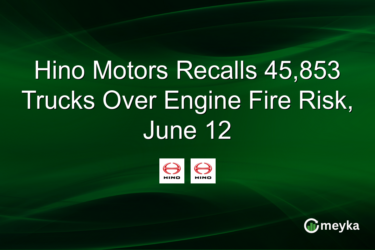 Hino Motors Recalls 45,853 Trucks Over Engine Fire Risk, June 12
