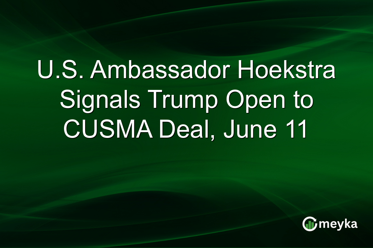 U.S. Ambassador Hoekstra Signals Trump Open to CUSMA Deal, June 11