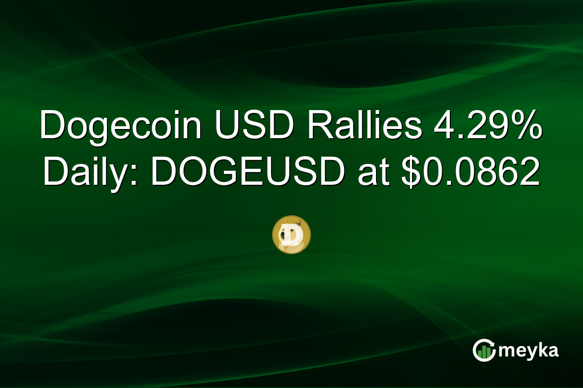 Dogecoin USD Rallies 4.29% Daily: DOGEUSD at $0.0862