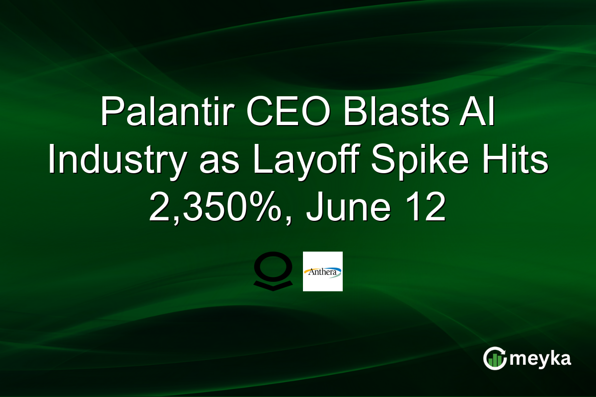 Palantir CEO Blasts AI Industry as Layoff Spike Hits 2,350%, June 12