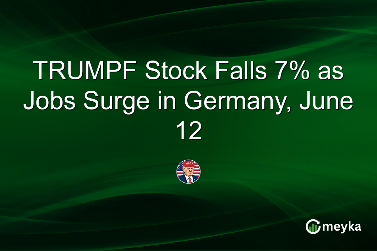 TRUMPF Stock Falls 7% as Jobs Surge in Germany, June 12