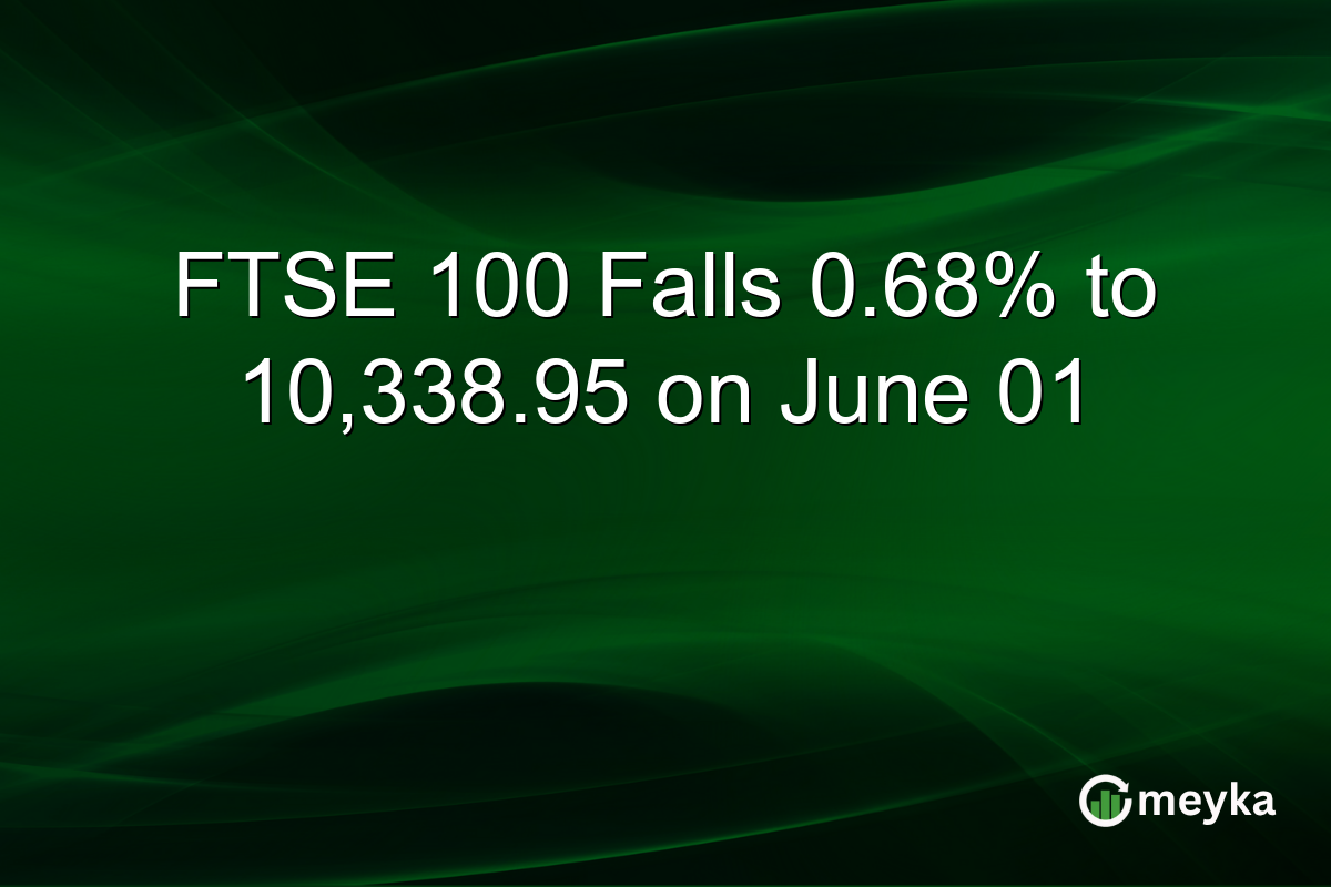 FTSE 100 Falls 0.68% to 10,338.95 on June 01