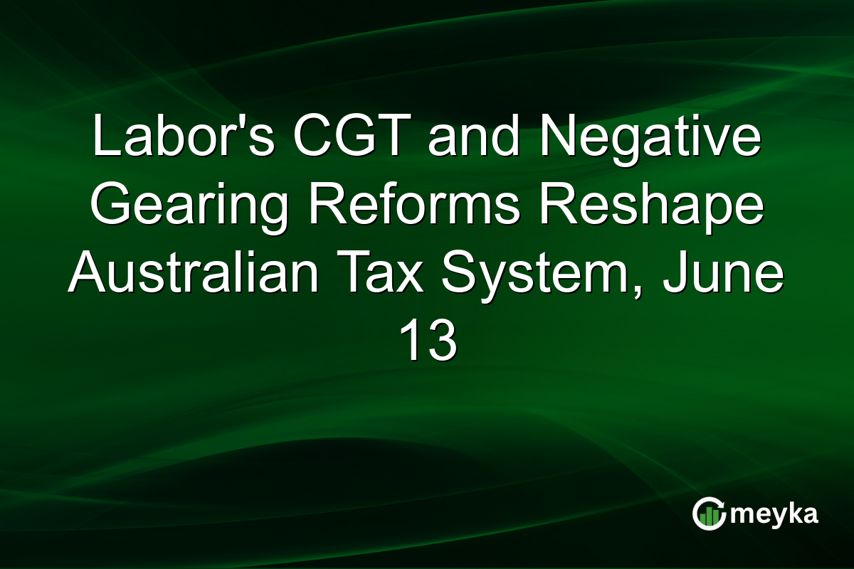 Labor’s CGT and Negative Gearing Reforms Reshape Australian Tax System, June 13