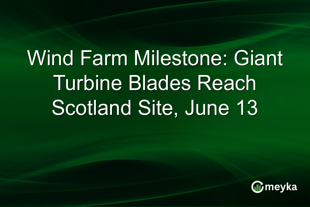 Wind Farm Milestone: Giant Turbine Blades Reach Scotland Site, June 13