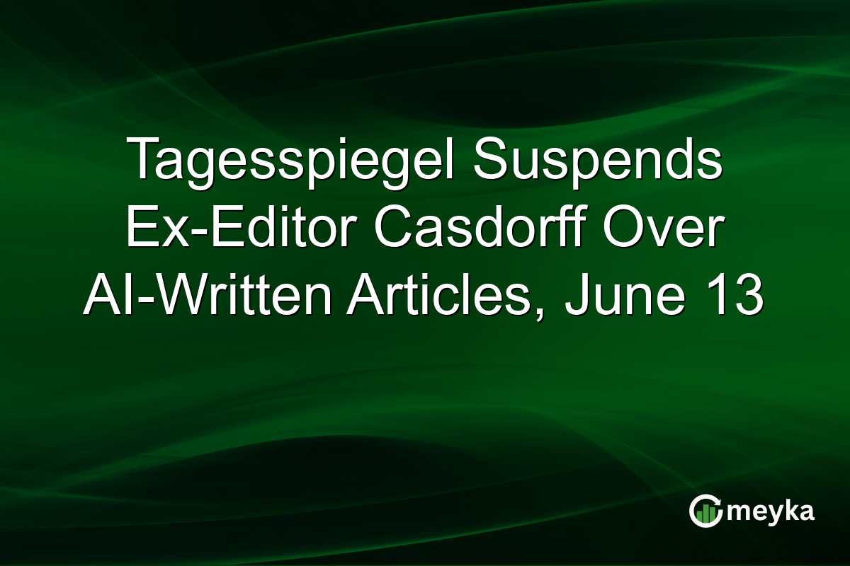 Tagesspiegel Suspends Ex-Editor Casdorff Over AI-Written Articles, June 13