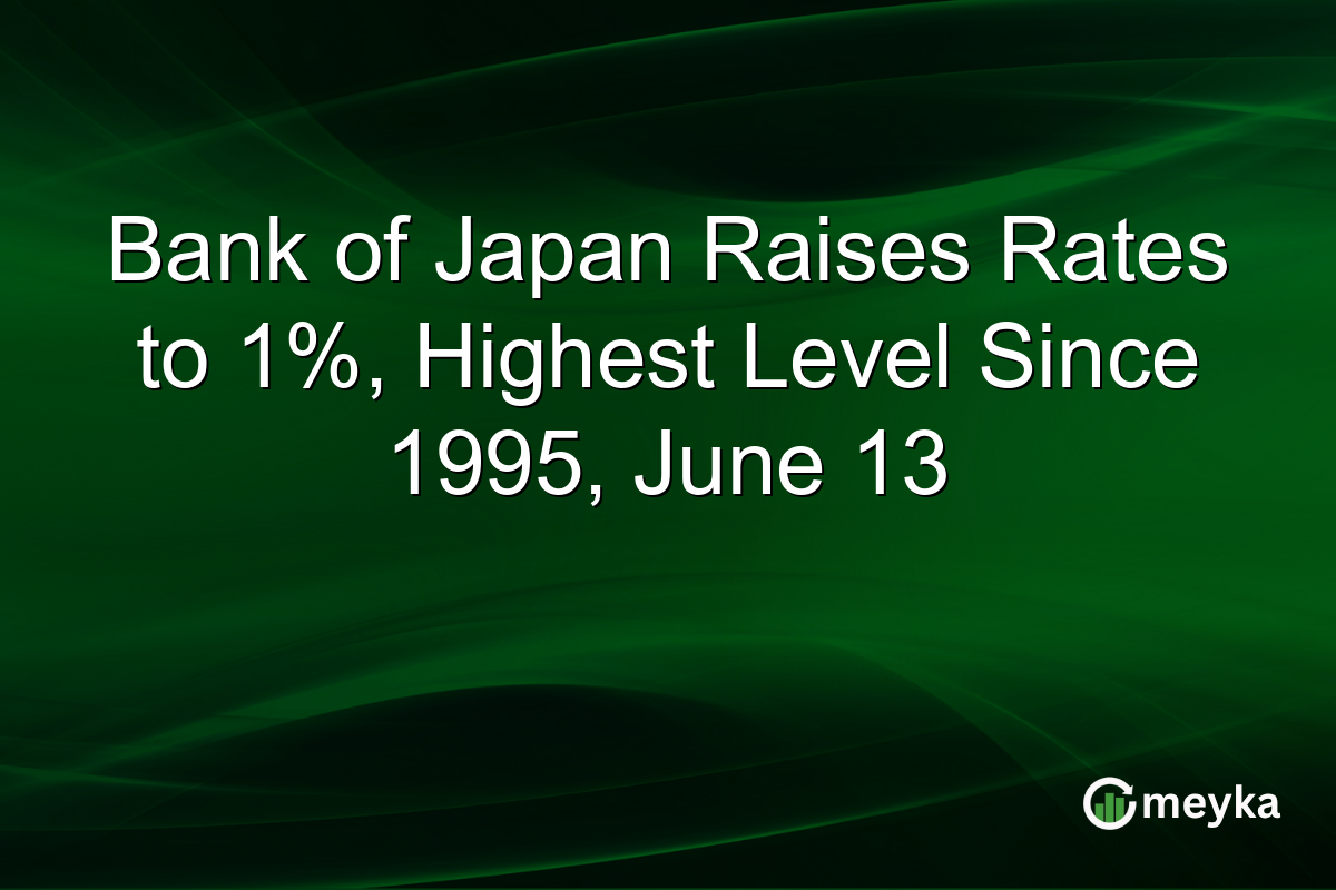Bank of Japan Raises Rates to 1%, Highest Level Since 1995, June 13