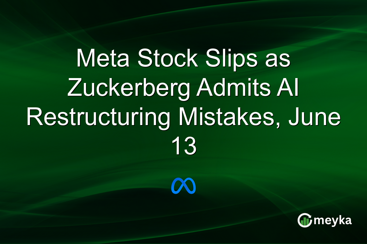 Meta Stock Slips as Zuckerberg Admits AI Restructuring Mistakes, June 13