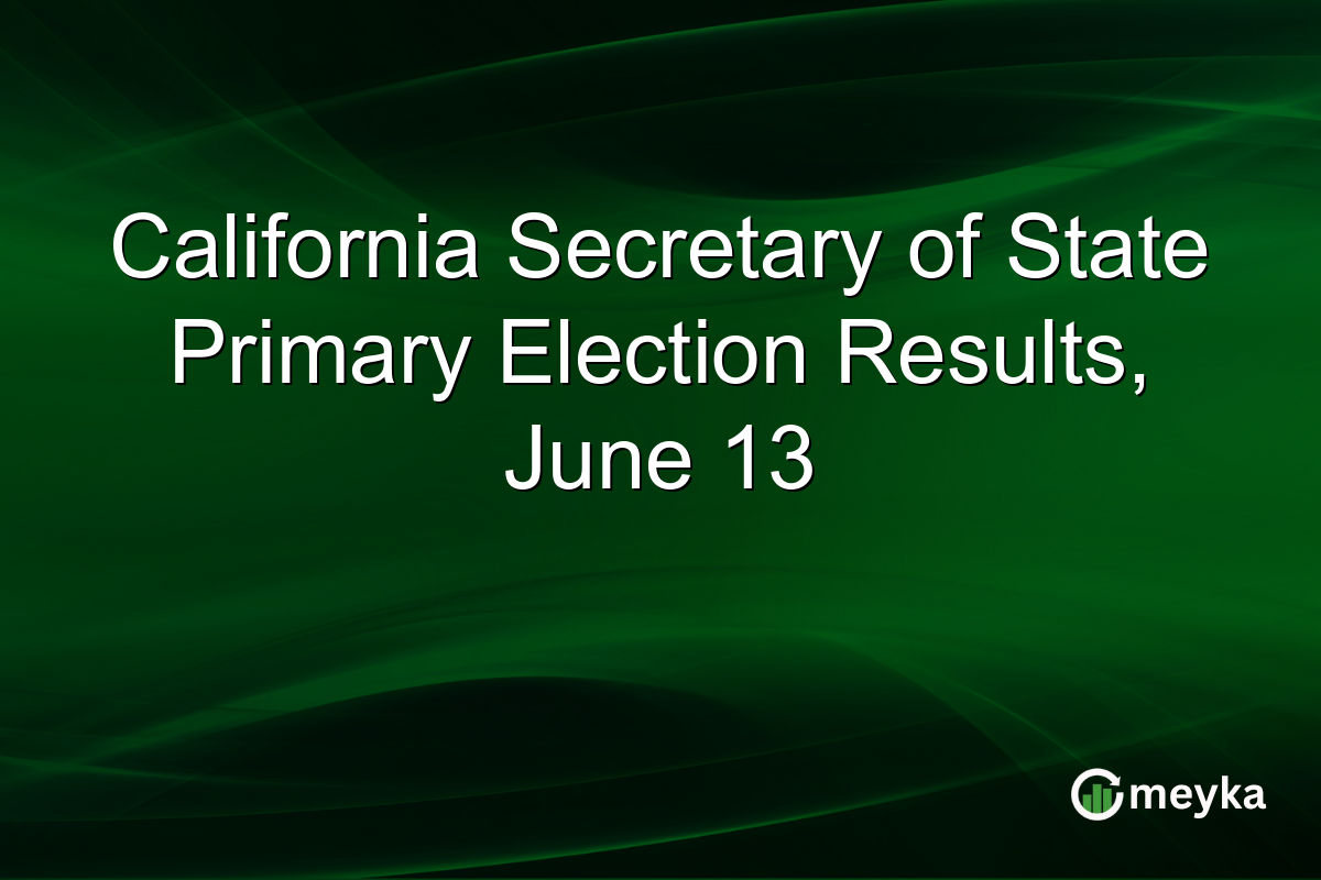 California Secretary of State Primary Election Results, June 13