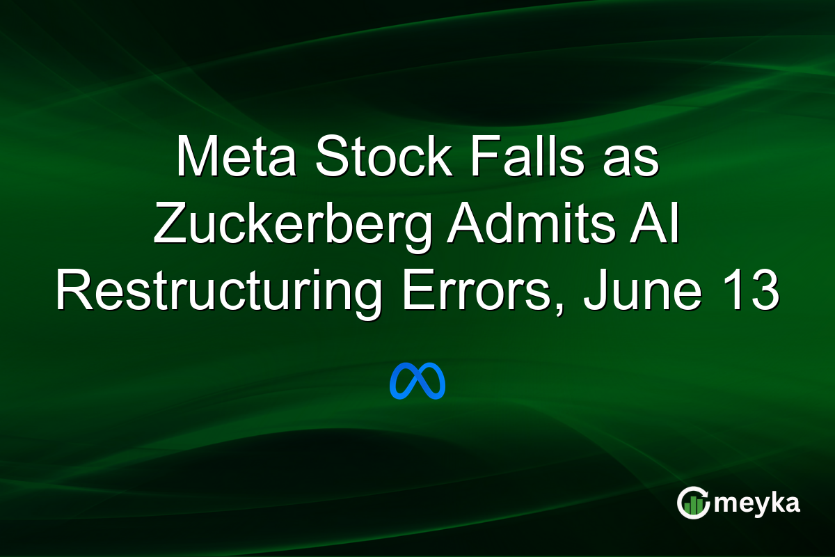 Meta Stock Falls as Zuckerberg Admits AI Restructuring Errors, June 13