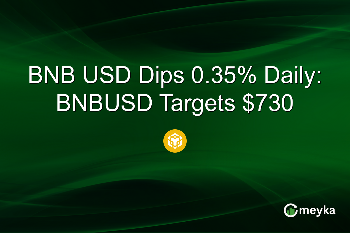 BNB USD Dips 0.35% Daily: BNBUSD Targets $730