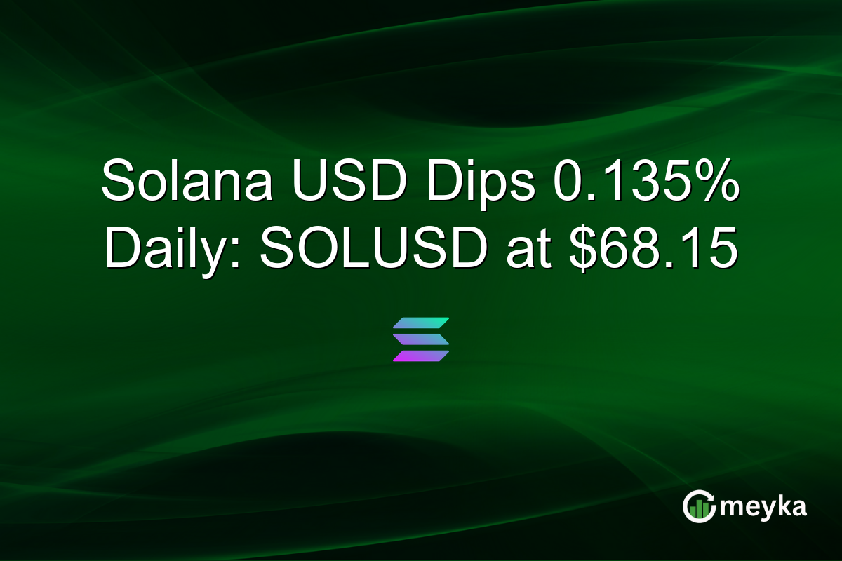 Solana USD Dips 0.135% Daily: SOLUSD at $68.15