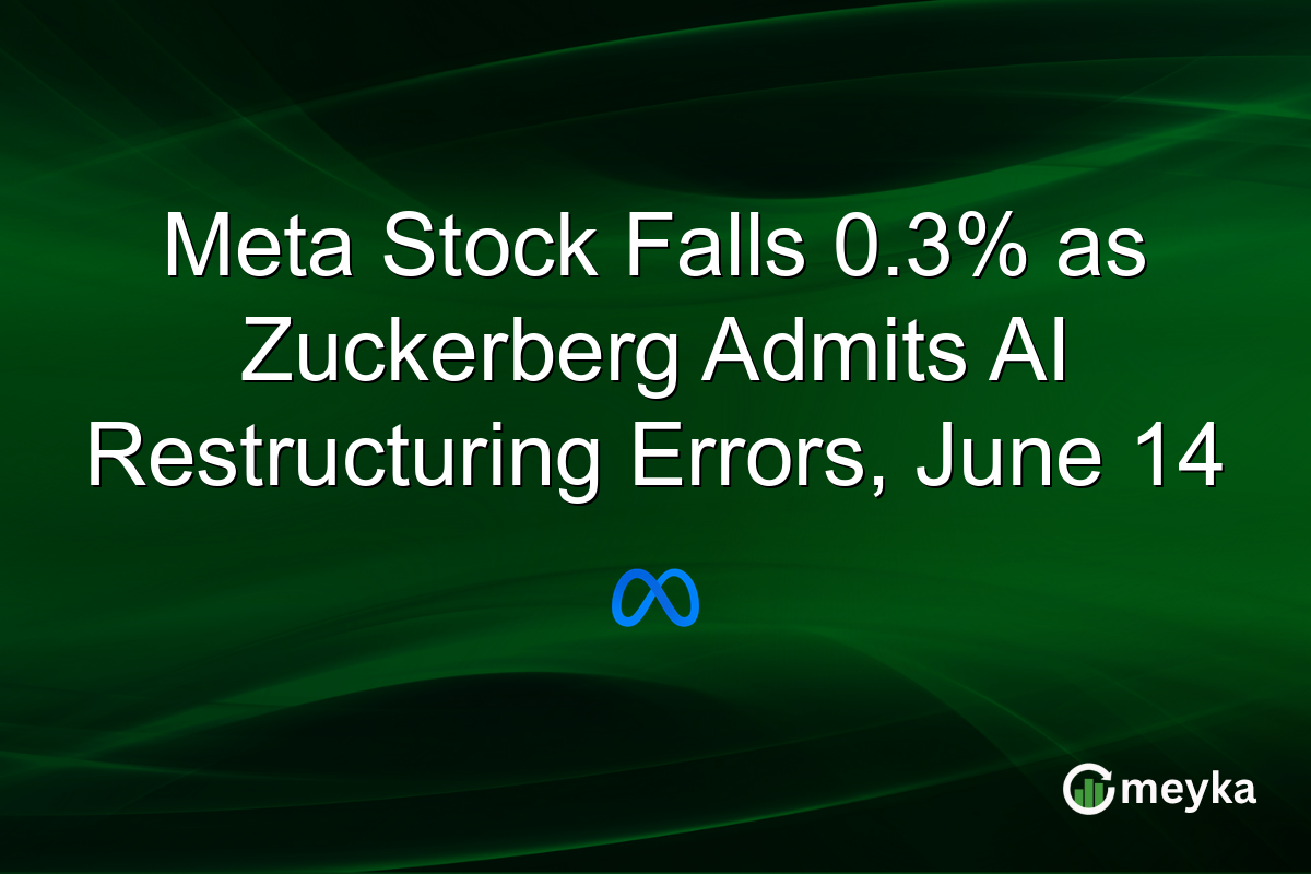 Meta Stock Falls 0.3% as Zuckerberg Admits AI Restructuring Errors, June 14