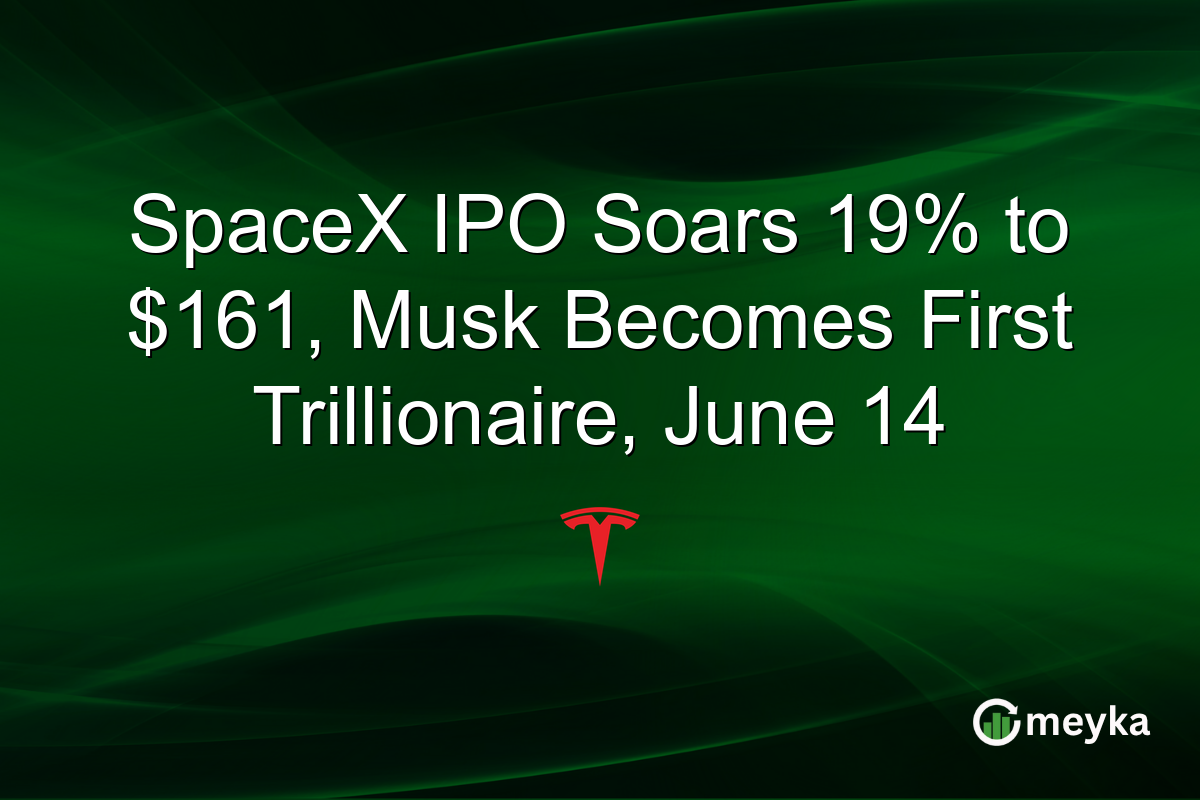 SpaceX IPO Soars 19% to $161, Musk Becomes First Trillionaire, June 14