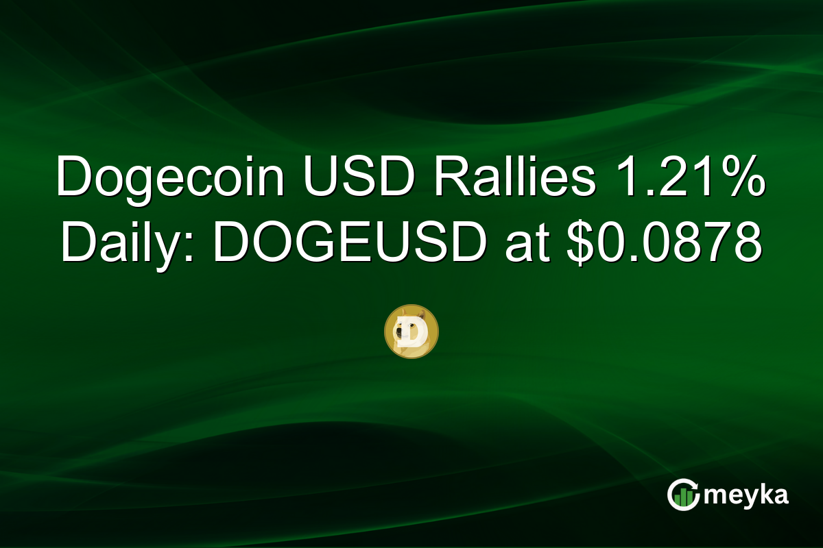 Dogecoin USD Rallies 1.21% Daily: DOGEUSD at $0.0878