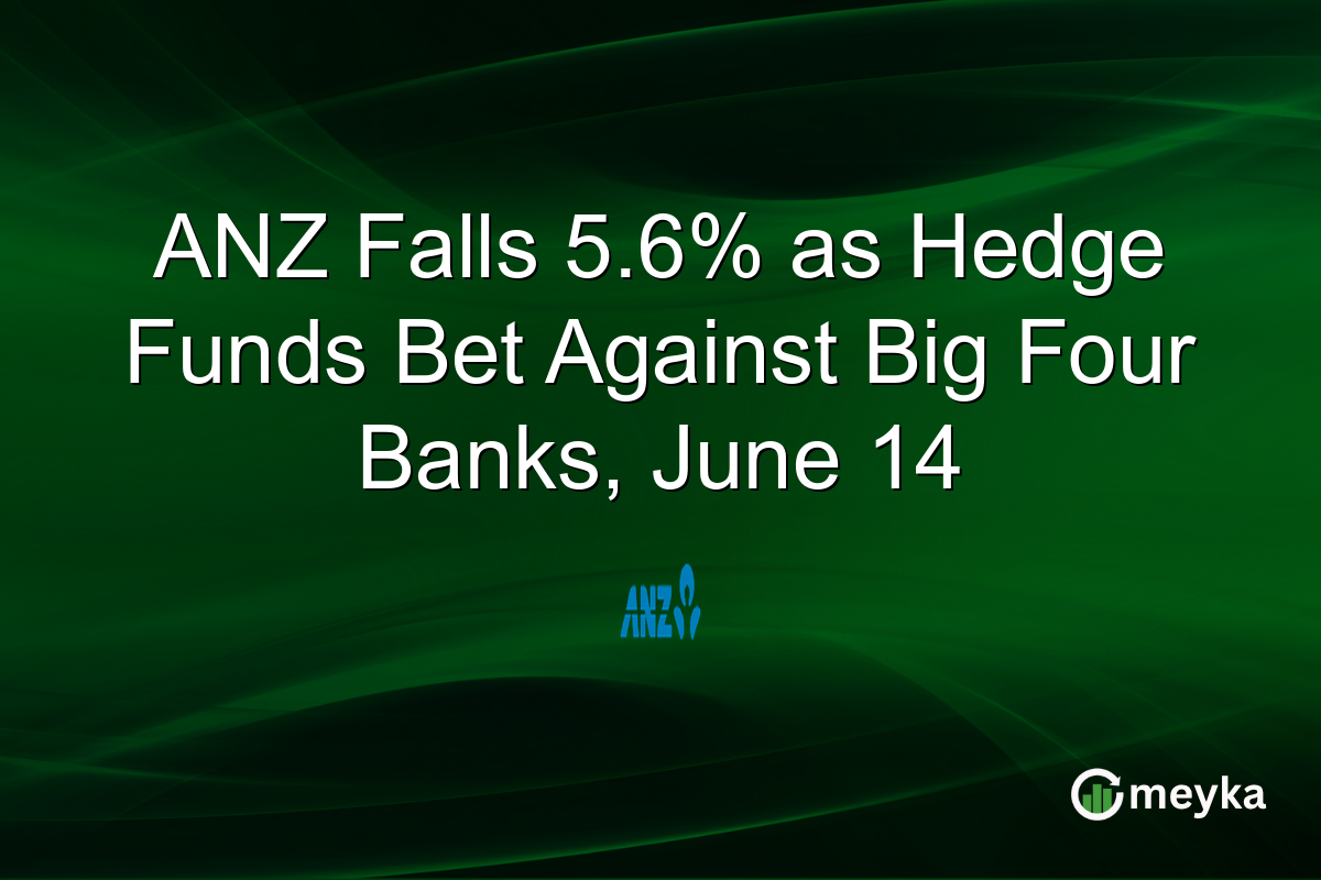 ANZ Falls 5.6% as Hedge Funds Bet Against Big Four Banks, June 14