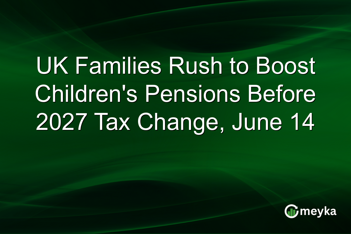 UK Families Rush to Boost Children’s Pensions Before 2027 Tax Change, June 14