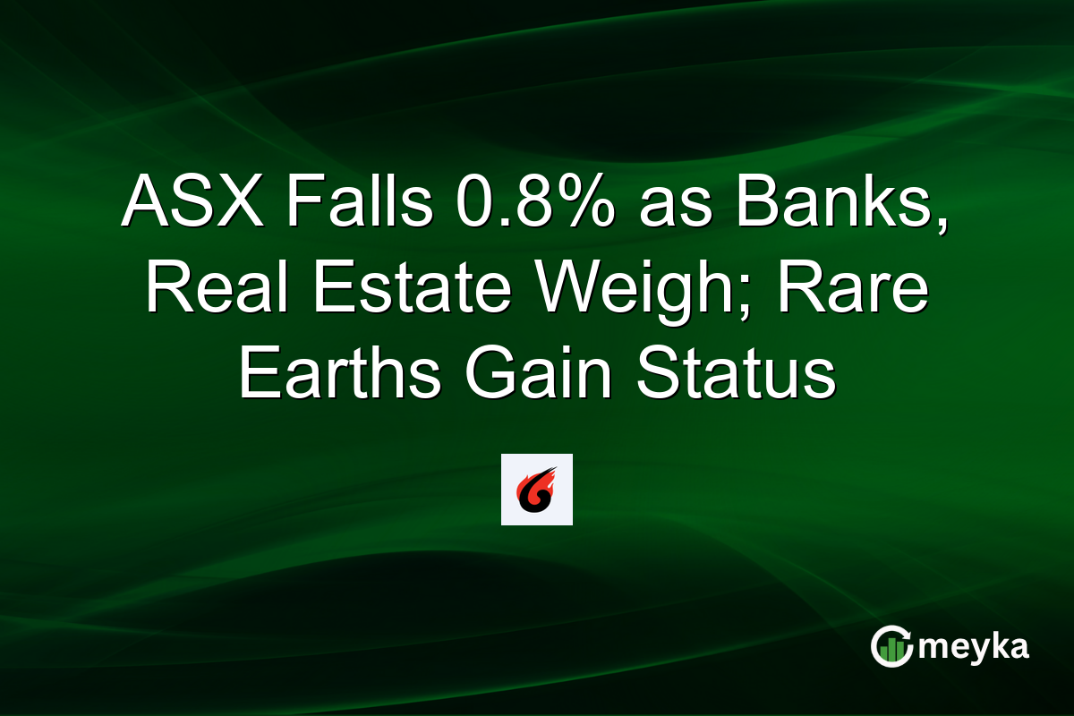 ASX Falls 0.8% as Banks, Real Estate Weigh; Rare Earths Gain Status