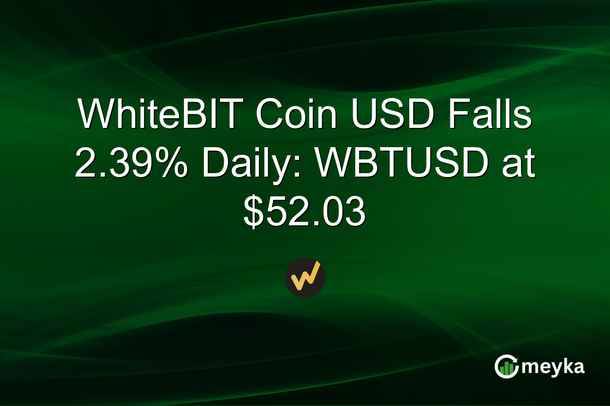 WhiteBIT Coin USD Falls 2.39% Daily: WBTUSD at $52.03