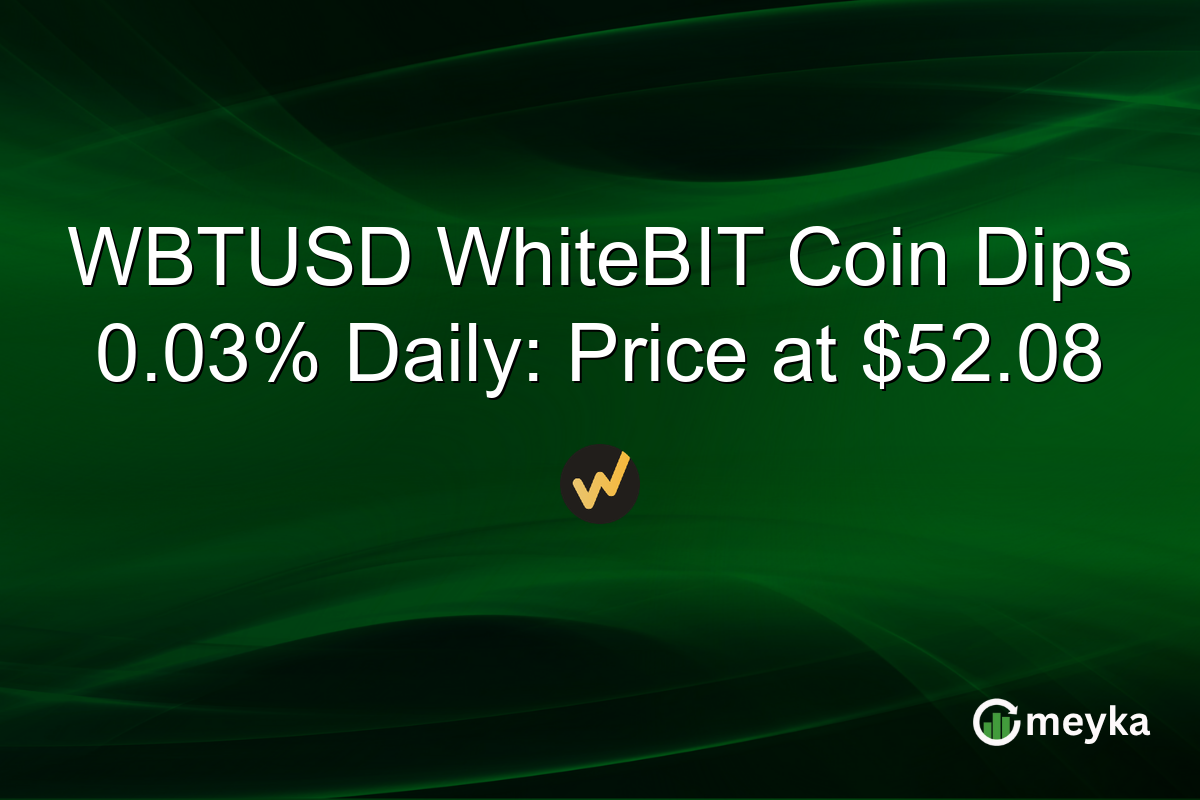WBTUSD WhiteBIT Coin Dips 0.03% Daily: Price at $52.08