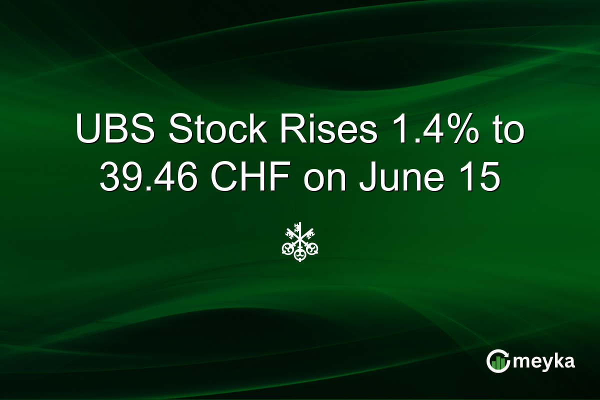 UBS Stock Rises 1.4% to 39.46 CHF on June 15