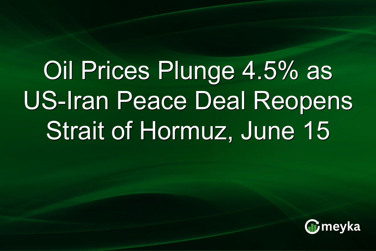 Oil Prices Plunge 4.5% as US-Iran Peace Deal Reopens Strait of Hormuz, June 15