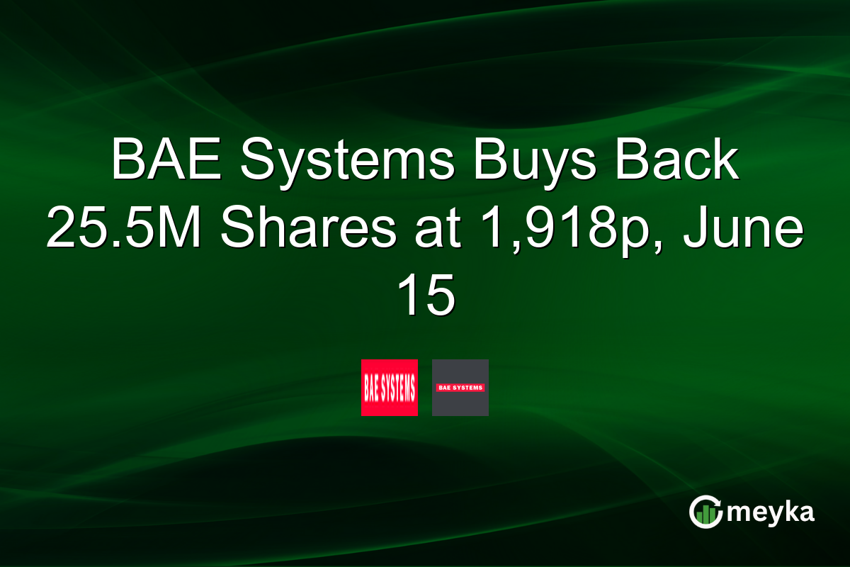 BAE Systems Buys Back 25.5M Shares at 1,918p, June 15