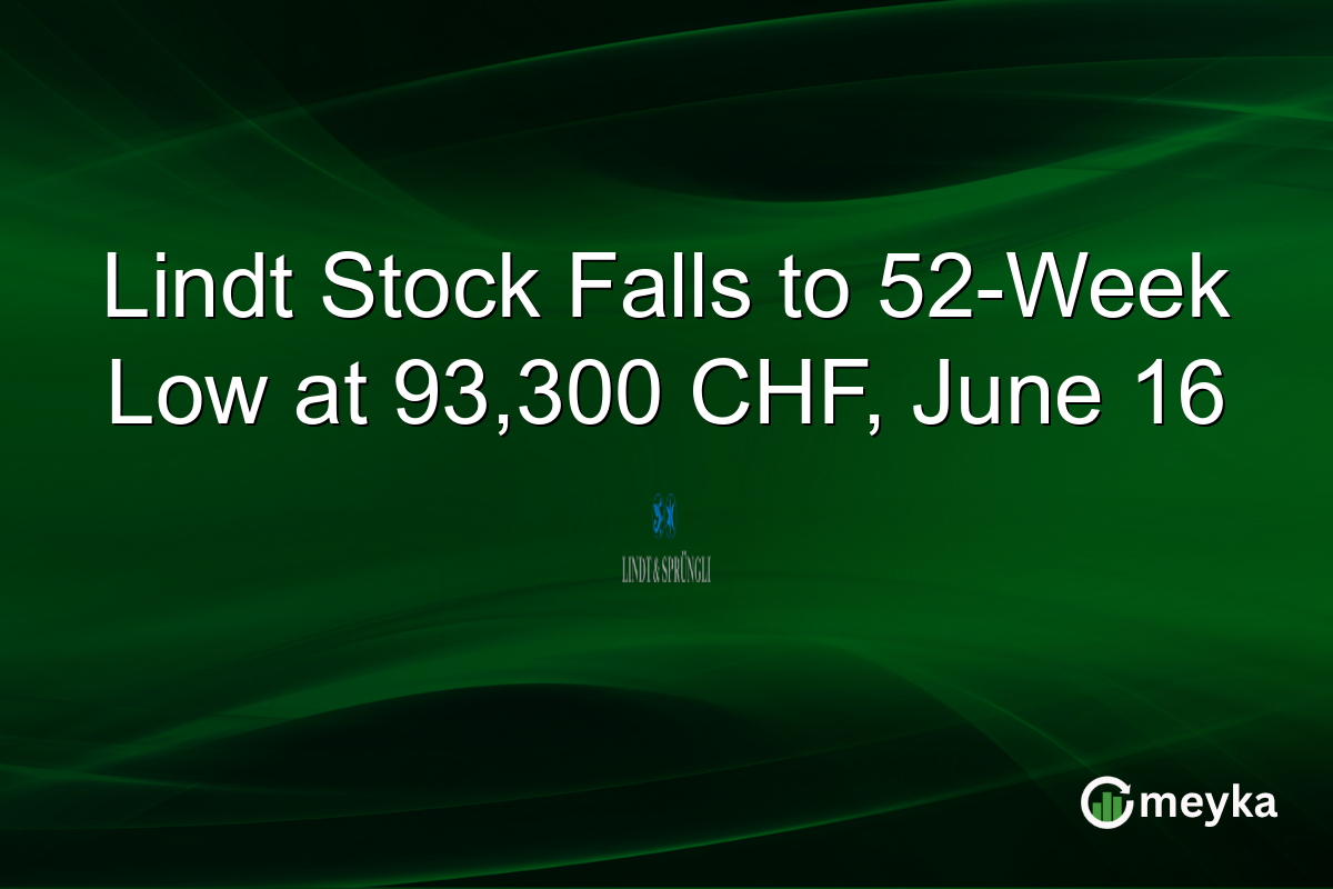 Lindt Stock Falls to 52-Week Low at 93,300 CHF, June 16