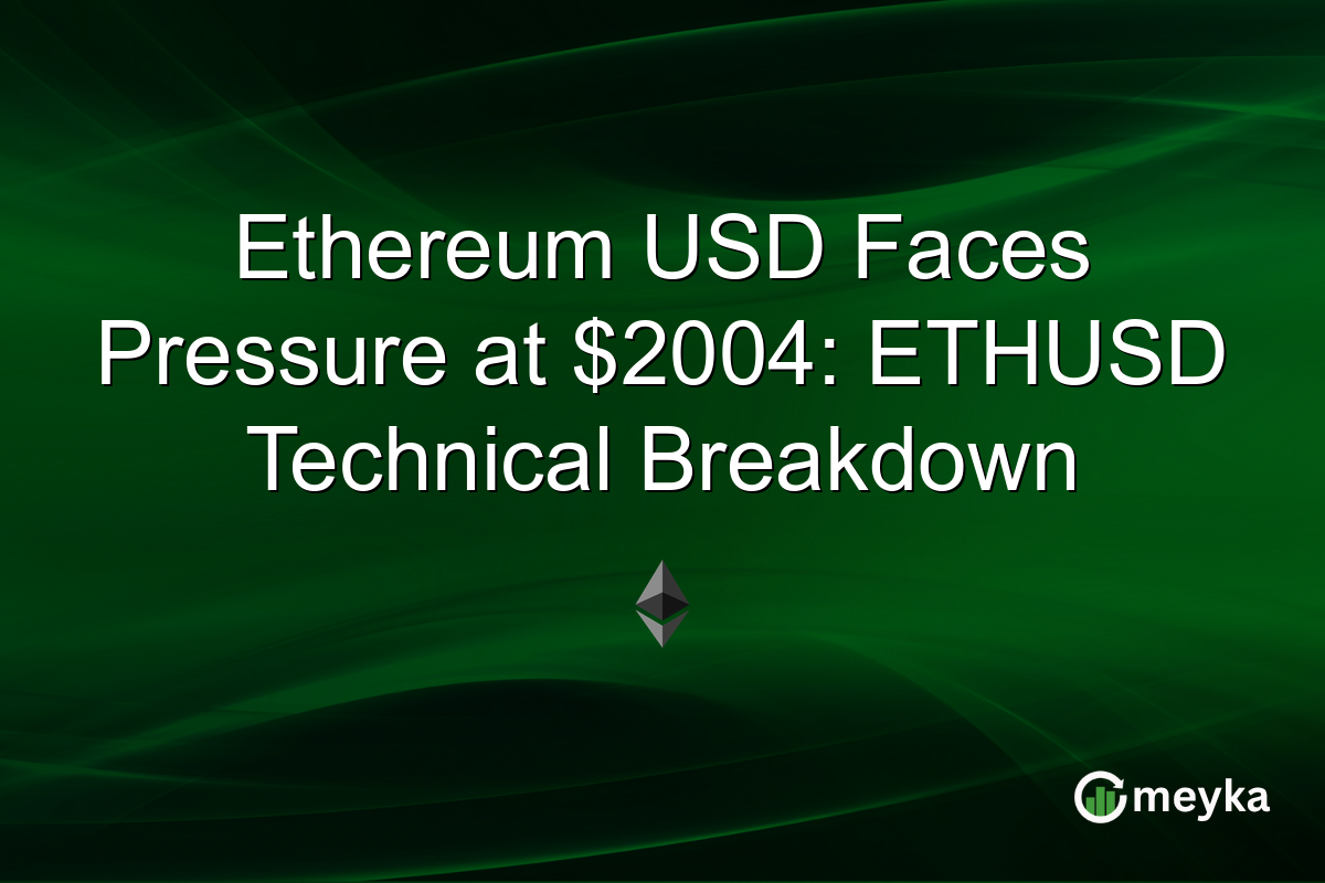 Ethereum USD Faces Pressure at $2004: ETHUSD Technical Breakdown