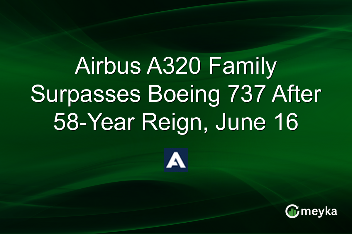 Airbus A320 Family Surpasses Boeing 737 After 58-Year Reign, June 16