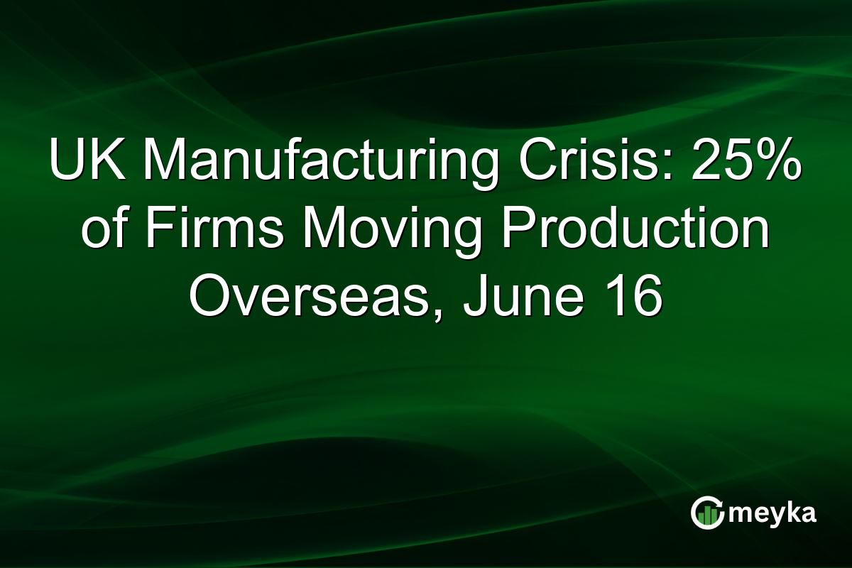UK Manufacturing Crisis: 25% of Firms Moving Production Overseas, June 16