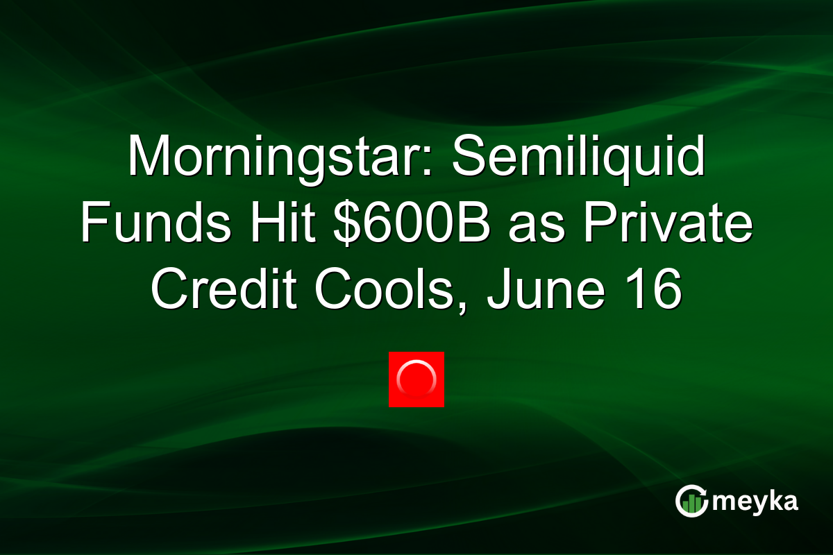 Morningstar: Semiliquid Funds Hit $600B as Private Credit Cools, June 16