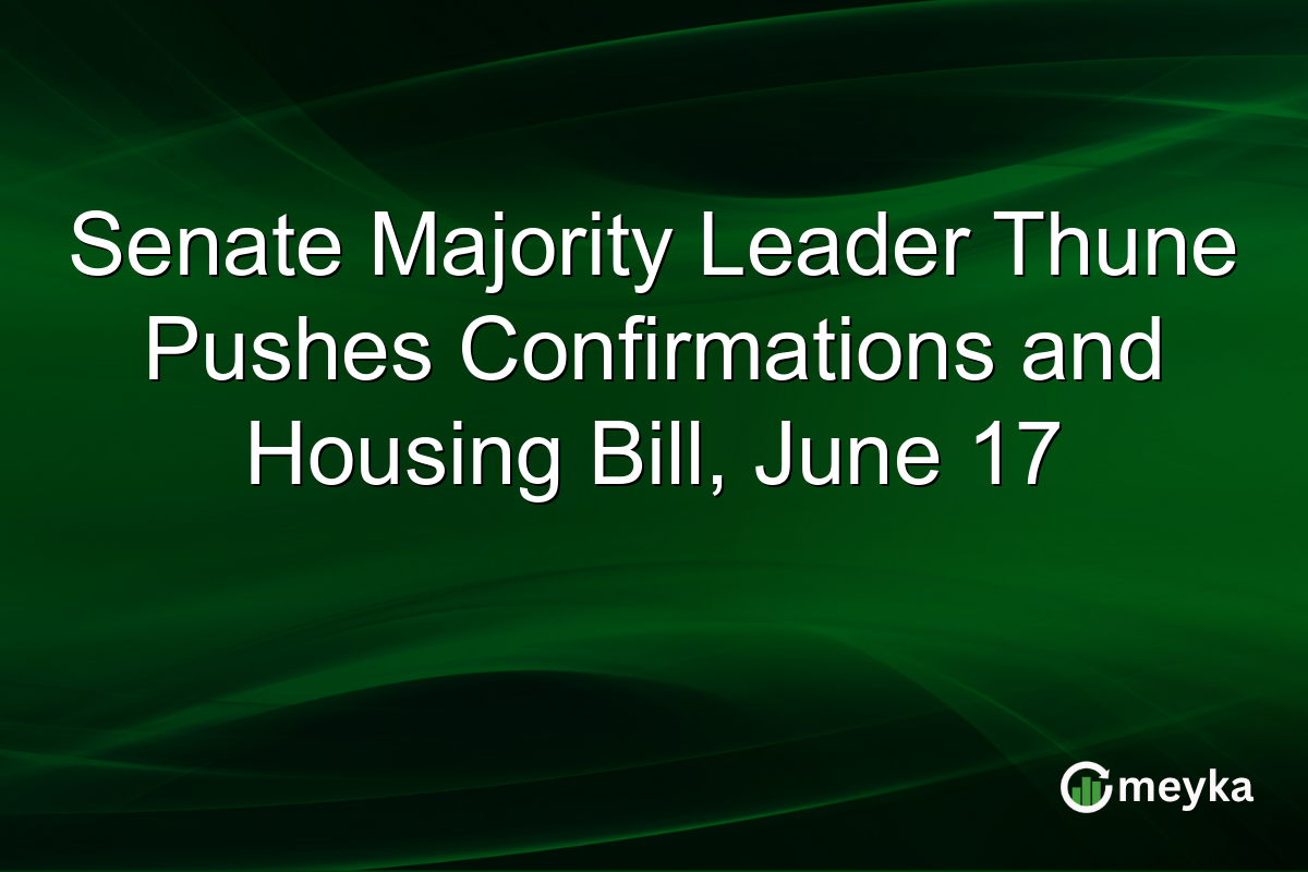 Senate Majority Leader Thune Pushes Confirmations and Housing Bill, June 17