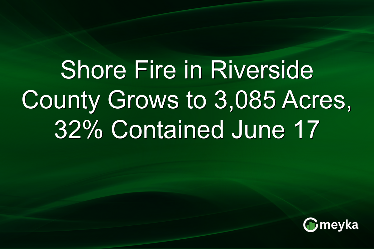 Shore Fire in Riverside County Grows to 3,085 Acres, 32% Contained June 17